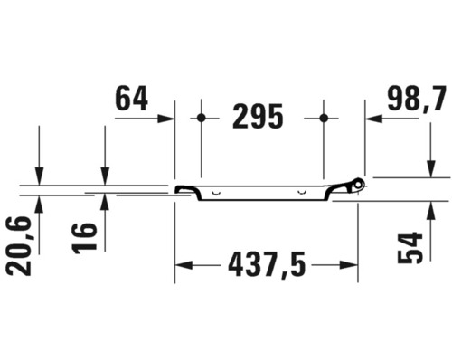 Schéma technique d''une poignée de meuble avec indications de dimensions