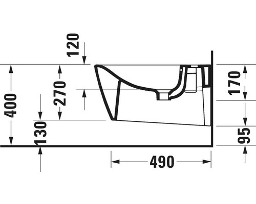 Dessin technique d''un lavabo avec cotes