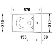 Dessin technique d''un WC suspendu avec dimensions