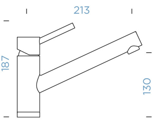 Dessin d''un robinet de cuisine avec dimensions.