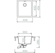 Spüle SCHOCK Greenwich N-100S 406 x 456 mm magma GREN100SAMAG