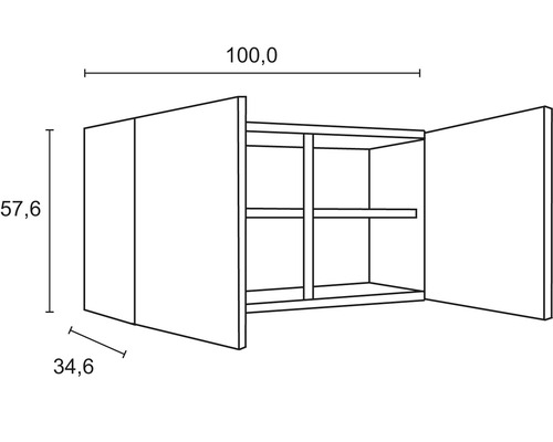 Dessin d''une armoire murale avec dimensions