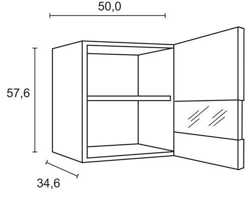 Dessin technique d''une armoire murale avec dimensions