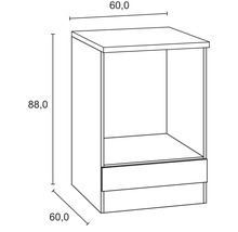 Herdumbauschrank Optifit Noah420 BxTxH 60 x 60 x 88 cm Frontfarbe anthrazit matt Korpusfarbe wildeiche-thumb-3