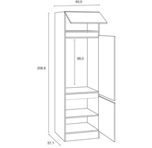 Dessin technique d''une armoire avec dimensions.