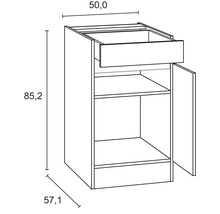 Cuisine complète sans appareils Optifit Kaya290 270 cm chêne sauvage mat démontée variante réversible KMKA 2742OE-0+