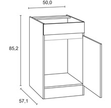 Cuisine complète sans appareils Optifit Kaya290 270 cm chêne sauvage mat démontée variante réversible KMKA 2742OE-0+