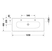 Dessin technique d''un lavabo avec dimensions