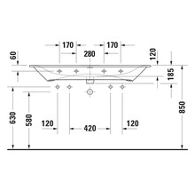 Dessin technique d''un lavabo avec des dimensions