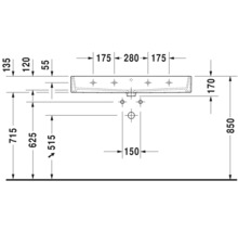 Schéma technique d''un lavabo avec dimensions