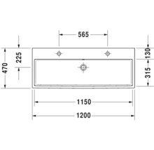 Dessin technique d''un lavabo avec indications de dimension