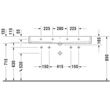 Dessin technique d''un lavabo avec indications de dimensions