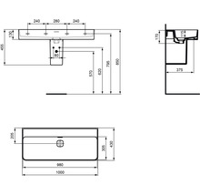 Lavabo Ideal Standard Strada II 100 x 43 cm blanc brillant T364001