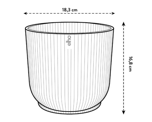 Image d''un pot de fleurs mesurant 18,3 cm de large et 16,8 cm de haut