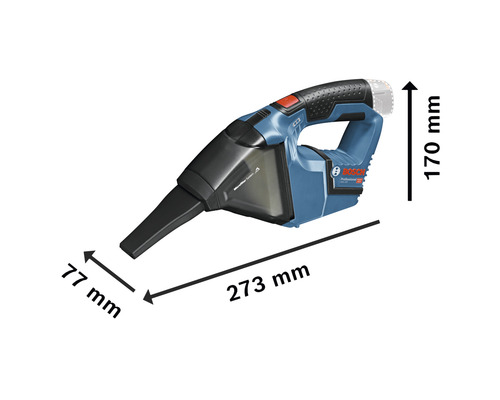 Aspirateur sans fil Bosch Professional avec dimensions