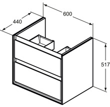 Waschtischunterschrank Ideal Standard Connect Air BxHxT 51,7 x 44 cm x 60 cm Frontfarbe pinie matt holzdekor E0818UK