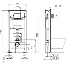 Bâti-support Ideal Standard ProSys pour WC hauteur de montage 1150 mm avec plaque de commande blanc R0214AC-thumb-1