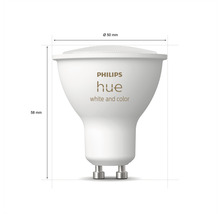 Ampoule réflecteur Philips hue White & Color Ambiance à intensité lumineuse variable blanc GU10 2x 5,7W 2x 350 lm 2 pces - Compatible avec SMART HOME by hornbach-thumb-3