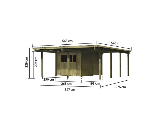 Abmessungen Gartenhaus mit Carport