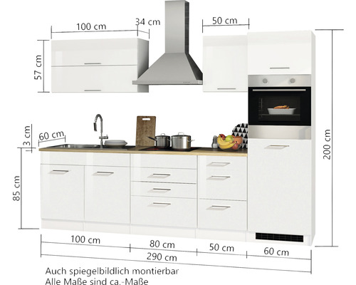 Einbauküche mit Maßen