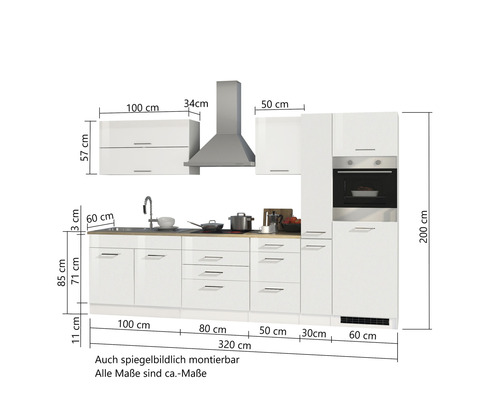 Cuisine complète avec dimensions