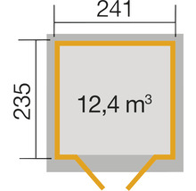 Gartenhaus weka 122 Gr. 2 inkl. Fußboden 285 x 270 cm grau
