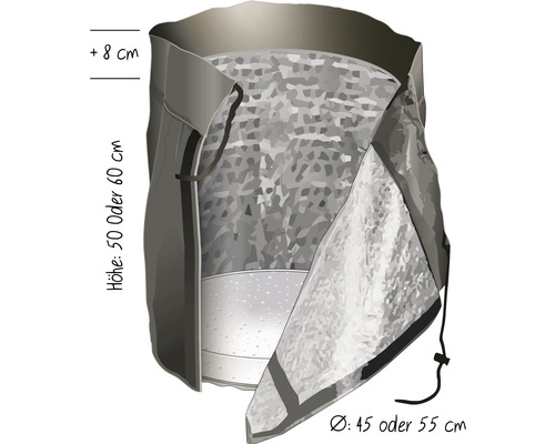 Pot de fleurs avec indications de taille