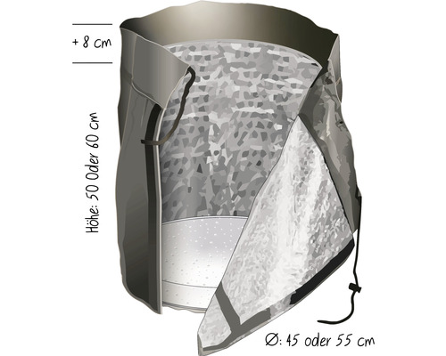 Sac de plantation avec des dimensions de 50 ou 60 centimètres de hauteur et 45 ou 55 centimètres de diamètre
