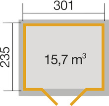 Gartenhaus weka 122 Gr. 4 inkl. Fußboden 380 x 274 cm natur