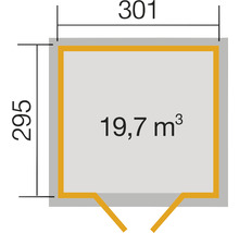 Gartenhaus weka 122 Gr. 5 inkl. Fußboden 380 x 324 cm schwedenrot