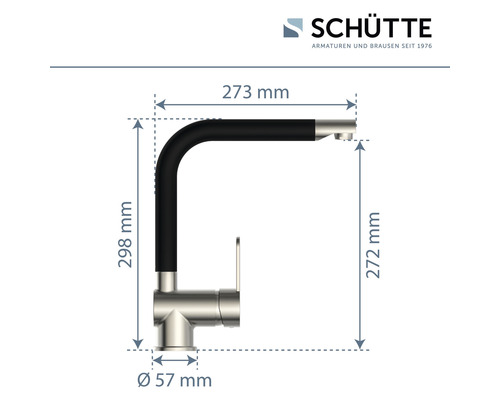 Masse der Küchenarmatur