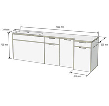 Module de cuisine Buildify Campingbox Carl 2100x500x705 mm (Lxlxh) (sans matériel de montage et de fixation)-thumb-15