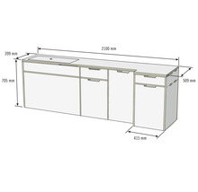 Module de cuisine Buildify Campingbox Carl 2100x500x705 mm (Lxlxh) (sans matériel de montage et de fixation)-thumb-15 Module de cuisine Buildify Campingbox Carl 2100x500x705 mm (Lxlxh) (sans matériel de montage et de fixation)-thumb-15