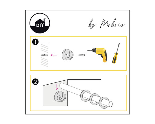Instructions pour monter des supports de tringle à rideaux sur un mur avec des outils