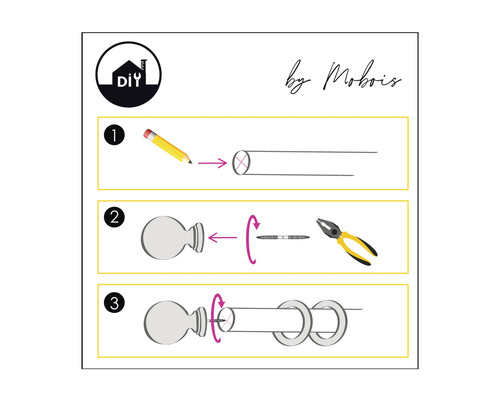 Instructions pour le montage d''un kit de tringle à rideaux