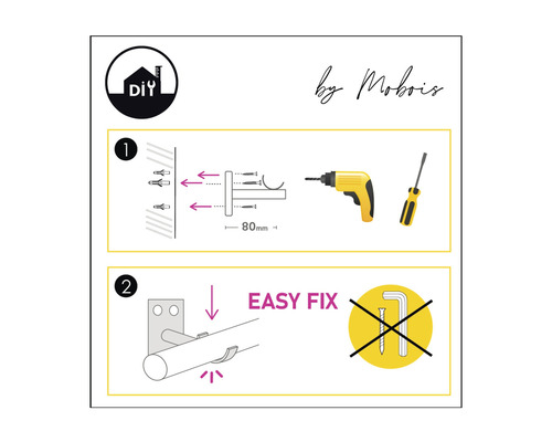 Instructions de montage avec vis et outils