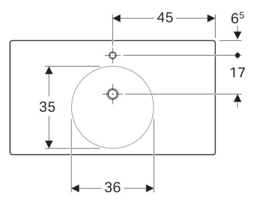 Dessin technique d''un lavabo avec dimensions.