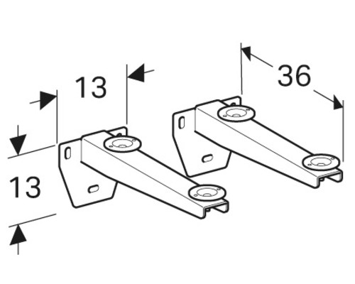 Zeichnung von zwei Konsolen mit Maßangaben 13 und 36