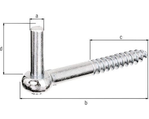 Metallschraube mit Öse und Maßen