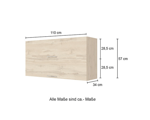 Wandschrank mit zwei Türen und den Maßen 110 x 57 x 34 cm