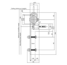 Intersteel Schiebetür-Komplettset Cubo Basic schwarz mit ESG Satiniertem Glas 98x215 cm inkl. Türblatt, Schiebetürbeschlag Basic und Griff-Set-thumb-5