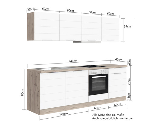 Cuisine équipée avec dimensions