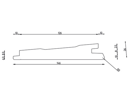 Schéma technique d''un lambris profilé avec dimensions
