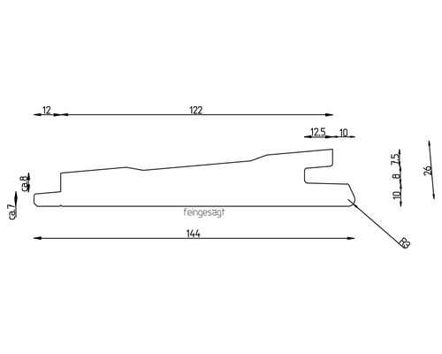 Dessin technique d''un profilé avec dimensions