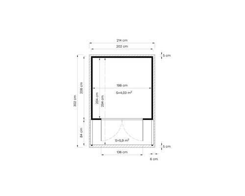 Plan avec les dimensions d''un abri de jardin