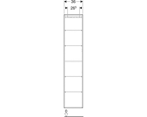 Dessin technique d''un élément de meuble avec indications de dimensions