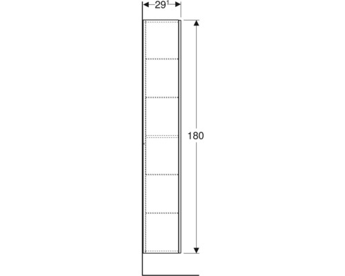 Dessin technique d''une armoire haute avec dimensions.