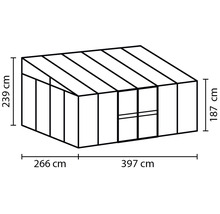 Illustration d''une serre avec indications de taille