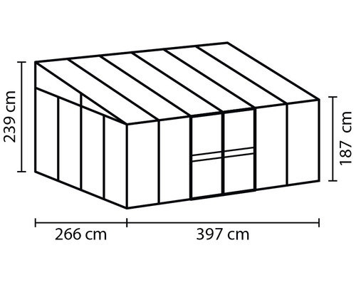 Illustration d''une serre avec indications de taille