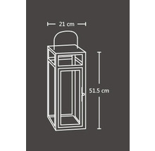 Image d''une lanterne d''une hauteur de 51,5 cm et d''une largeur de 21 cm.